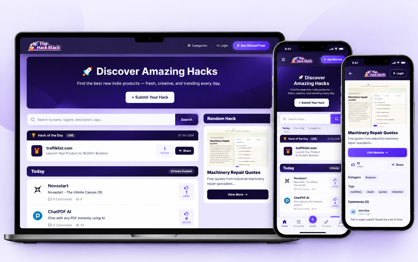 TheHackStack: a launchpad where indie products get discovered by the community