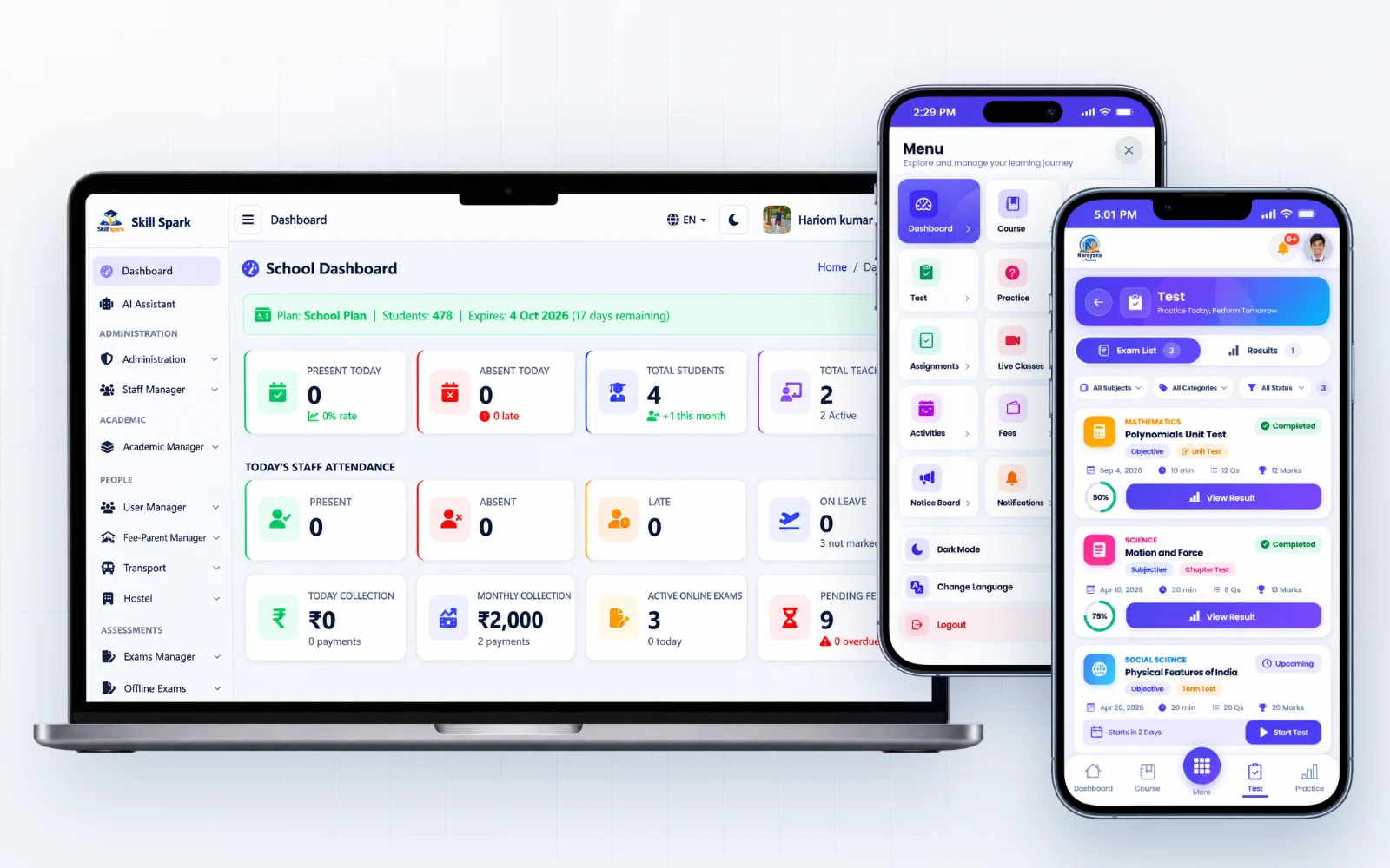 IntelCampus - product screens